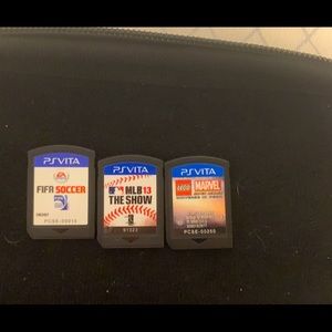 FIFA soccer, MLB 13, and Lego Marvel